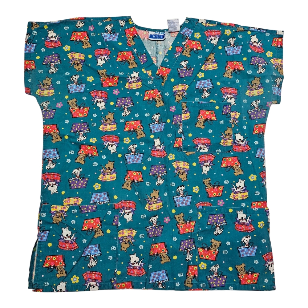 Scrub Top Puppy Dogs Medium